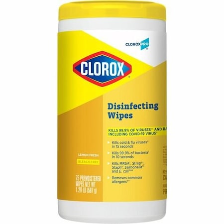Clorox Disinfecting Wipes, Lemon Scent, 75 Wipes, WE CLO15948